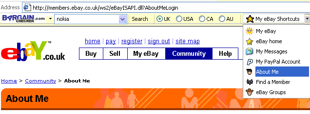 Screenshot of BargainChecker misspelled eBay Toolbar 3.3